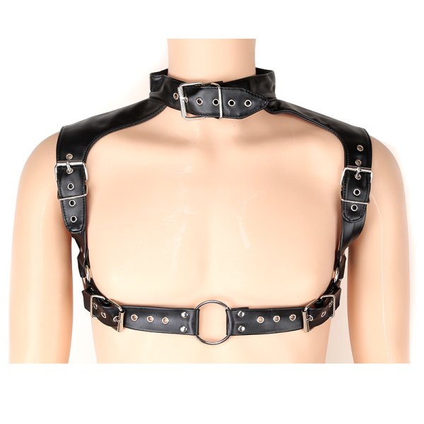 (image for) Neck Collar Body Harness Leather Straps