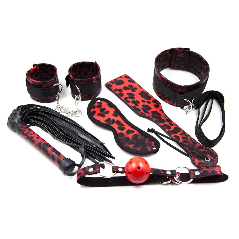 (image for) Red Leopard Line Bondage Kit - 6 Pcs