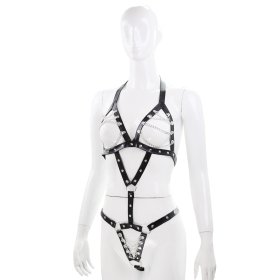 Fetish Faux Leather Lingerie Sexy Bikini