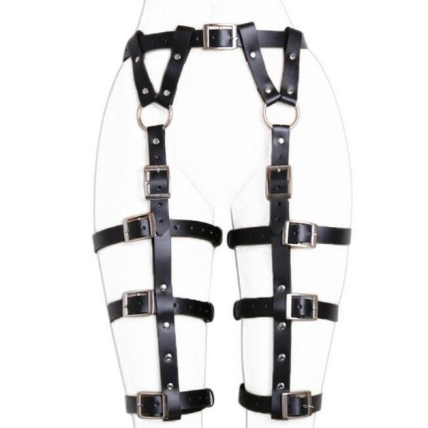 (image for) Women Punk Leather Harness Adjustable Garter Belt
