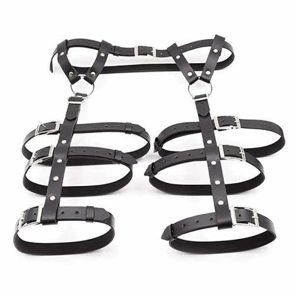 (image for) Women Punk Leather Harness Adjustable Garter Belt