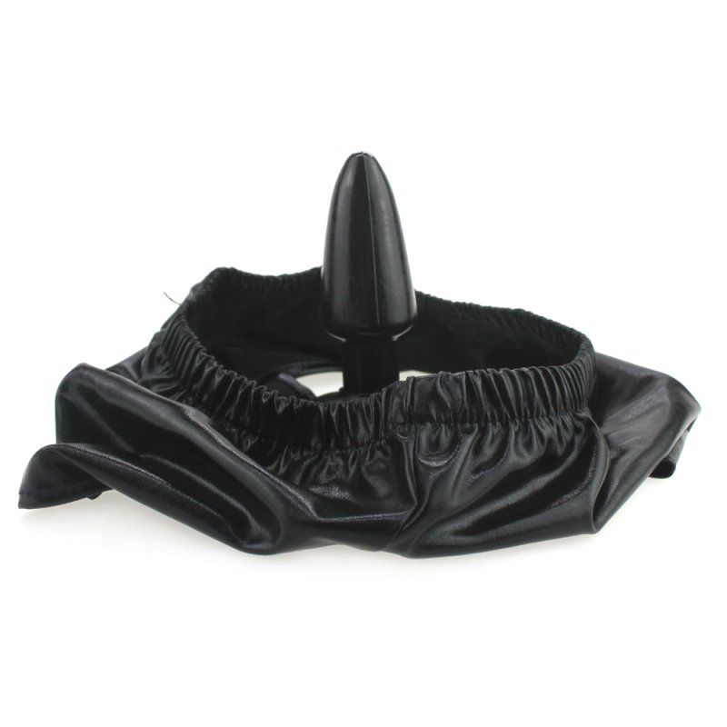 (image for) Faux Leather Latex Masturbation Anal Plug Panties