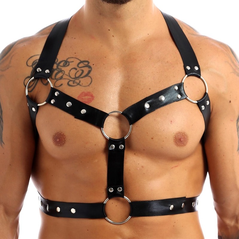 (image for) Chest Harness Punk Costume Straps with O Rings