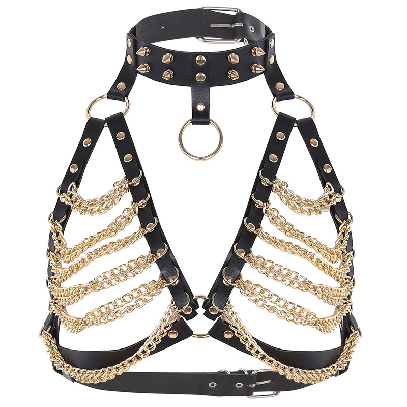 (image for) Women\'s Punk Harness Bra Goth Belt