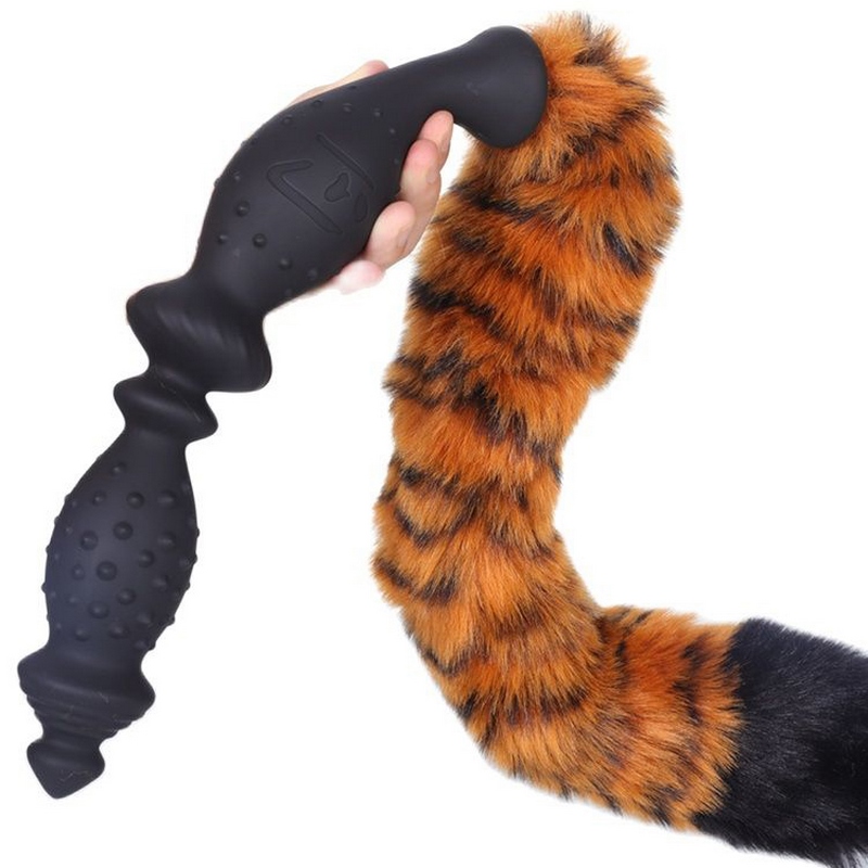 (image for) Soft Silicone Large Anal Beads - Fox Tail