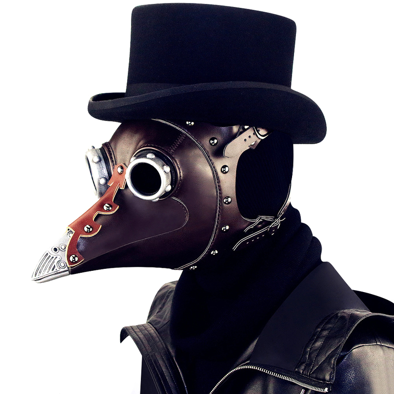 (image for) Plague Bird Doctor Mask Brown PU Leather Bird Beak Masks