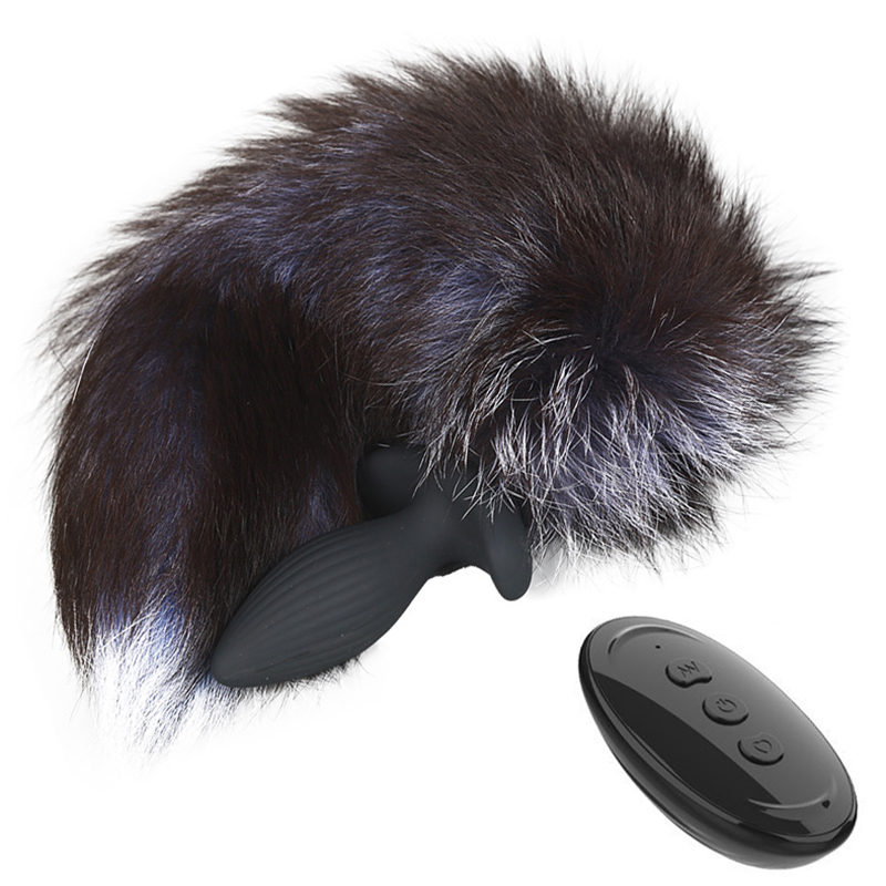 (image for) Swing and Vibrating Butt Plug with Fox Tail