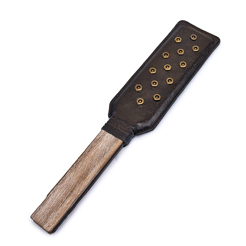 (image for) Premium Leather Solid Wood Handle Paddle