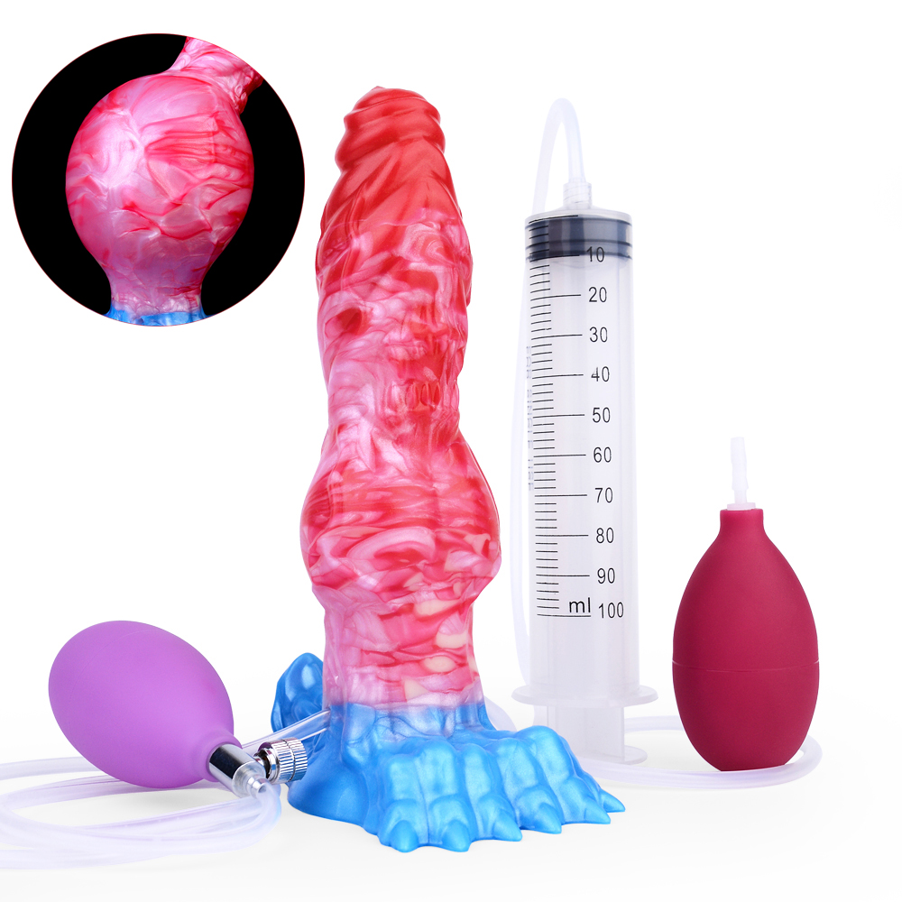 Squirting & Inflatable Monster Dildo - A