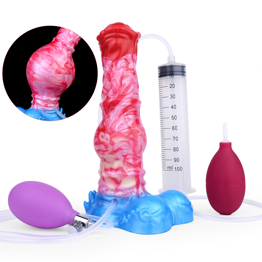 Squirting & Inflatable Monster Dildo - E