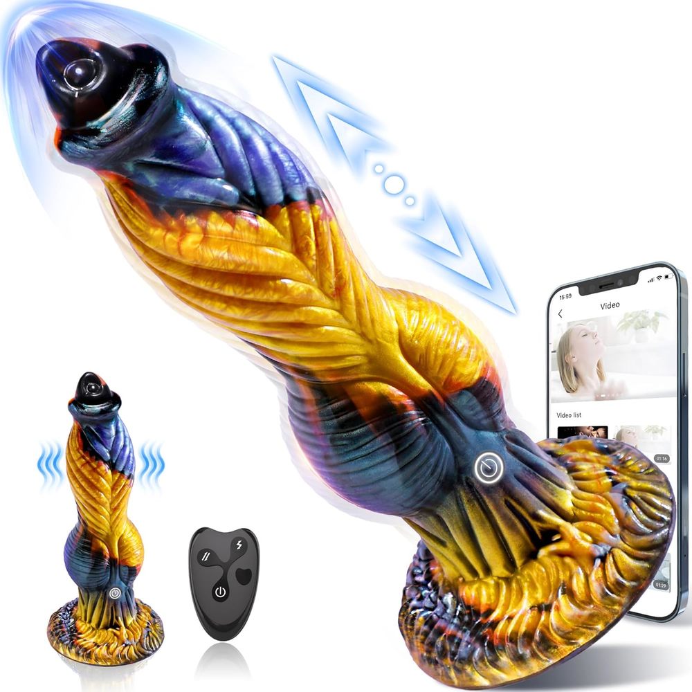 Monster Thrusting Knotted Dildo Vibrator