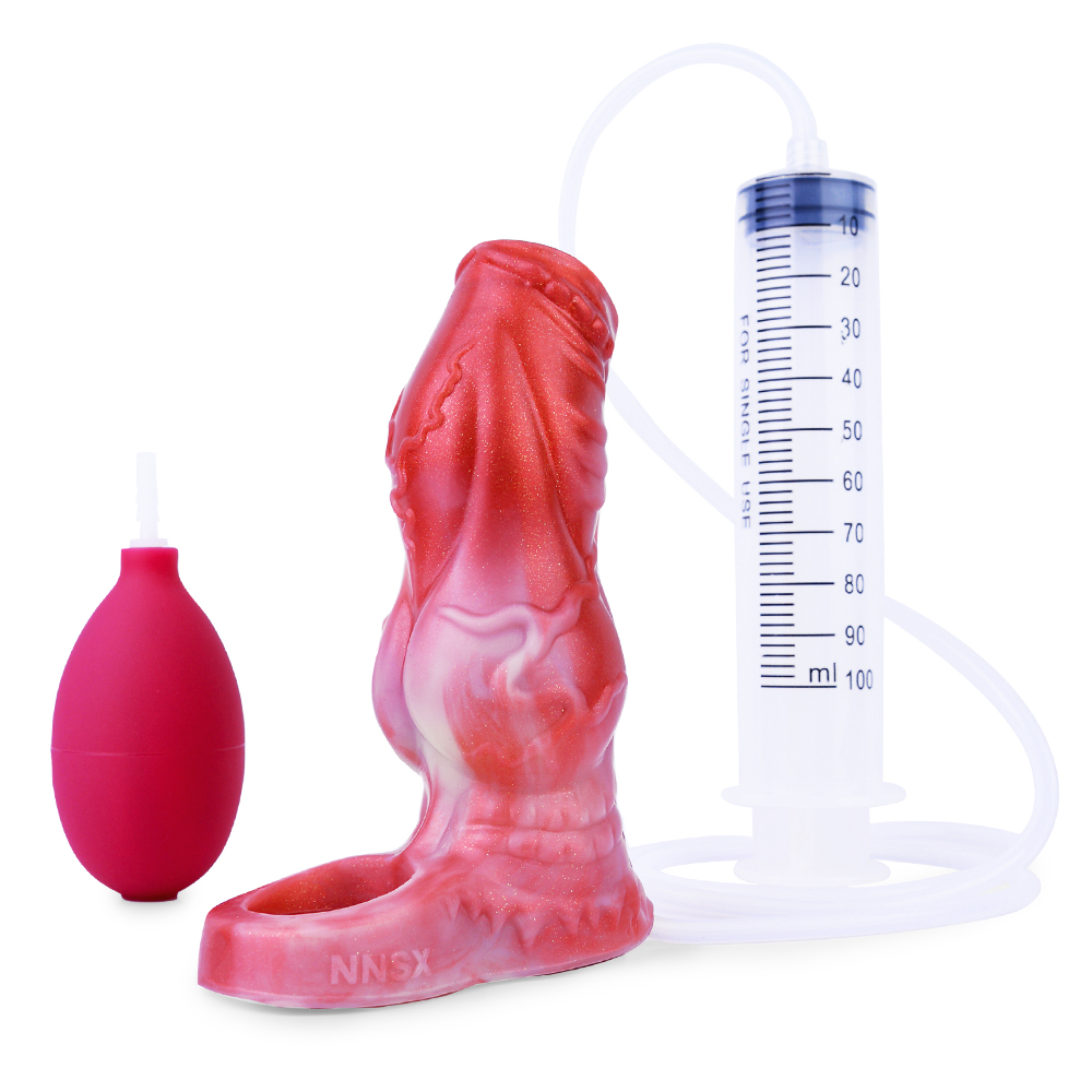 Squirting Flame Lifelike Penis Sleeve - B