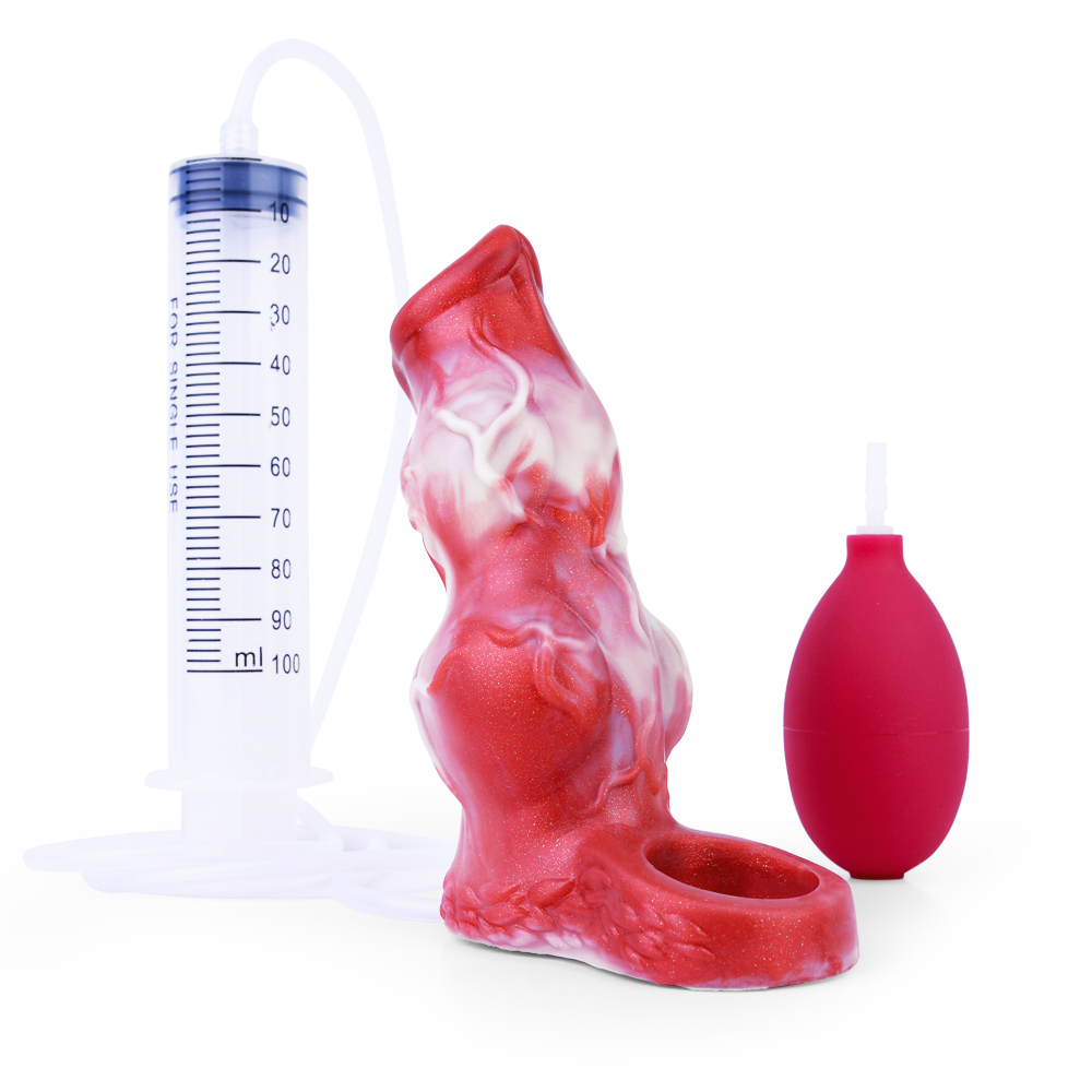 Squirting Flame Lifelike Penis Sleeve - E