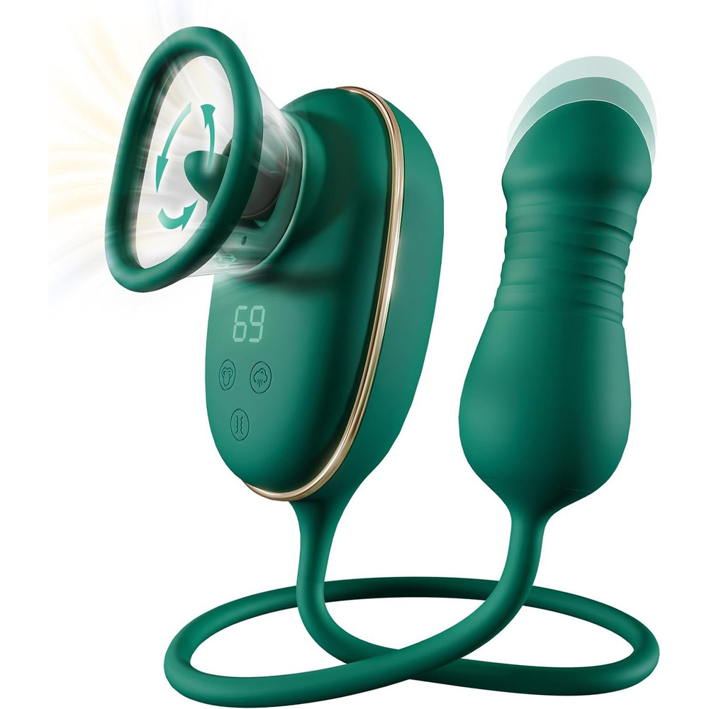 Sucking Vibrator with Vibrating Licking Tongue & Thrusting