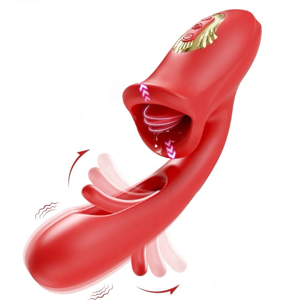 Mouth Lip Biting Vibrator with G Spot Tapping