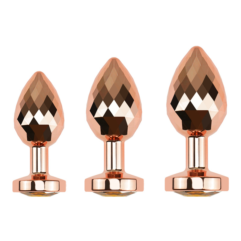 (image for) Gold Metal Anal Plug Diamond Pattern