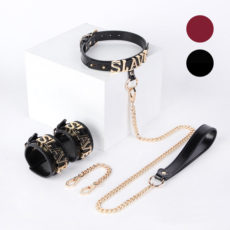 (image for) Slave Handuffs with Collar Set