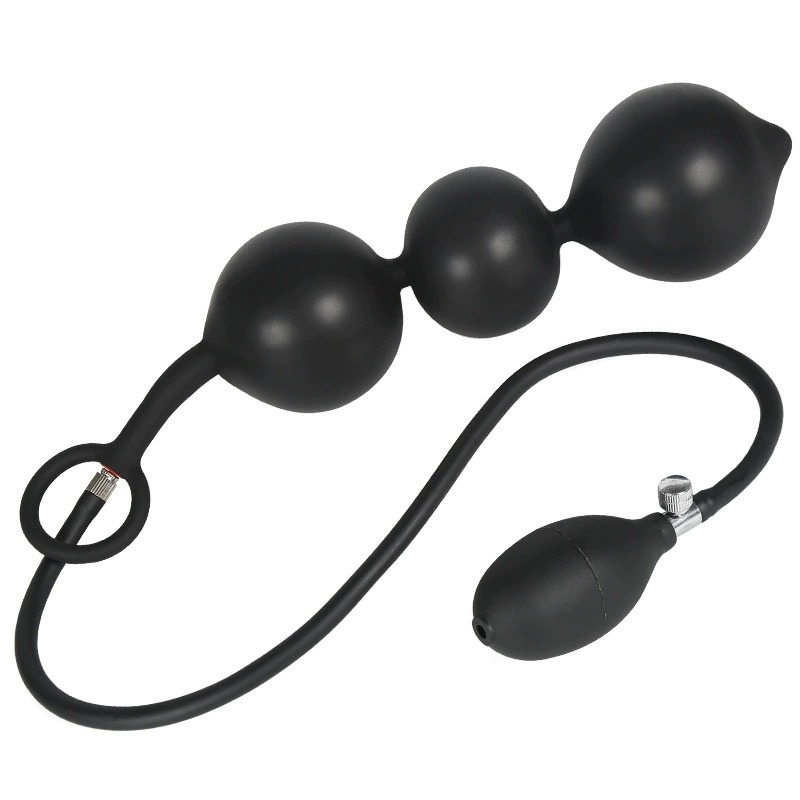 (image for) 3 Balls Black Inflatable Anal Bead