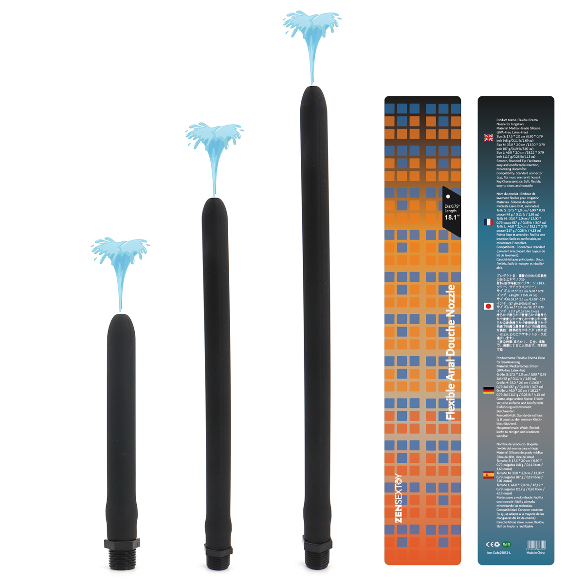 Silicone Flexible Anal Douche Tube
