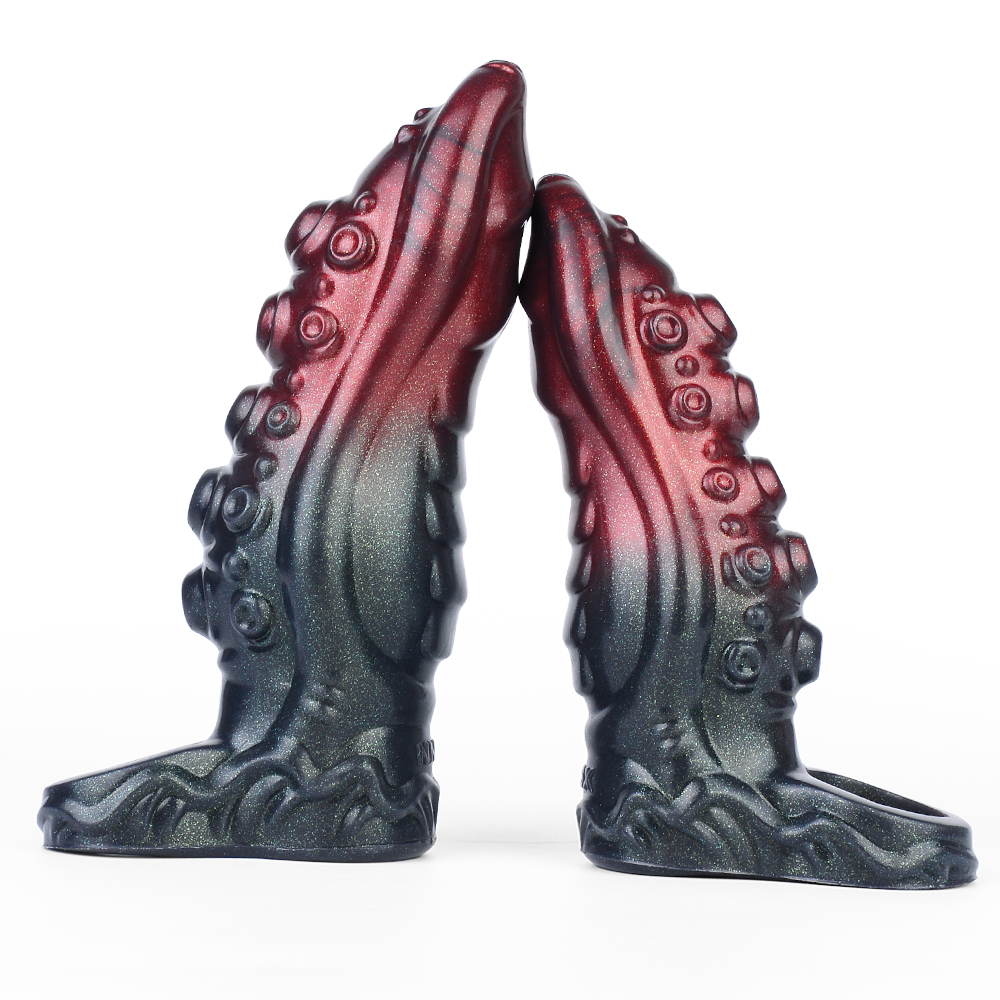 Monster Silicone Cock Sleeve in Claret