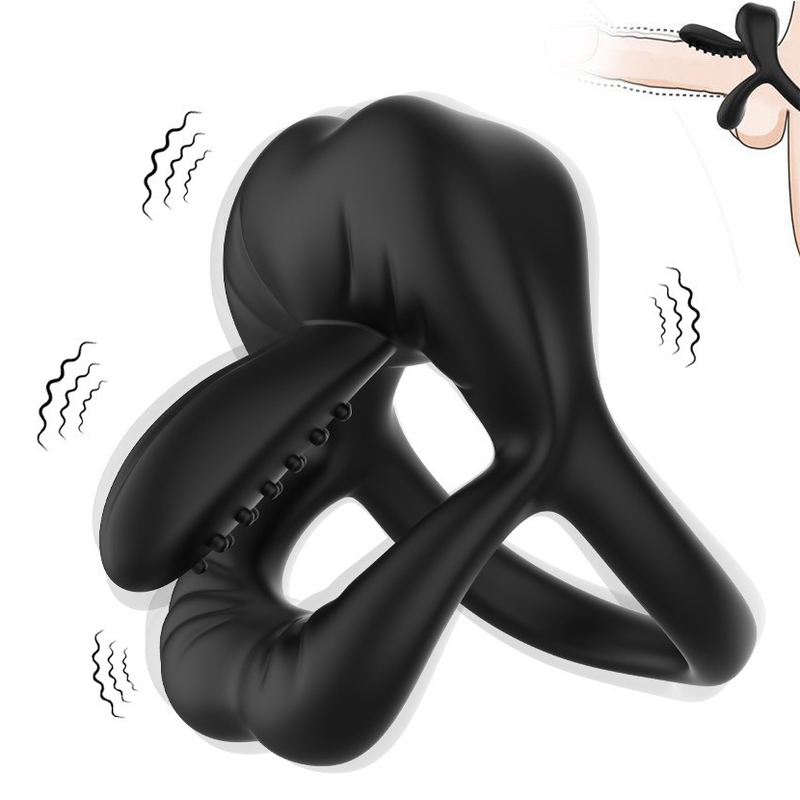 (image for) Lips Tongue Erection Enhancer Vibration Cock Ring