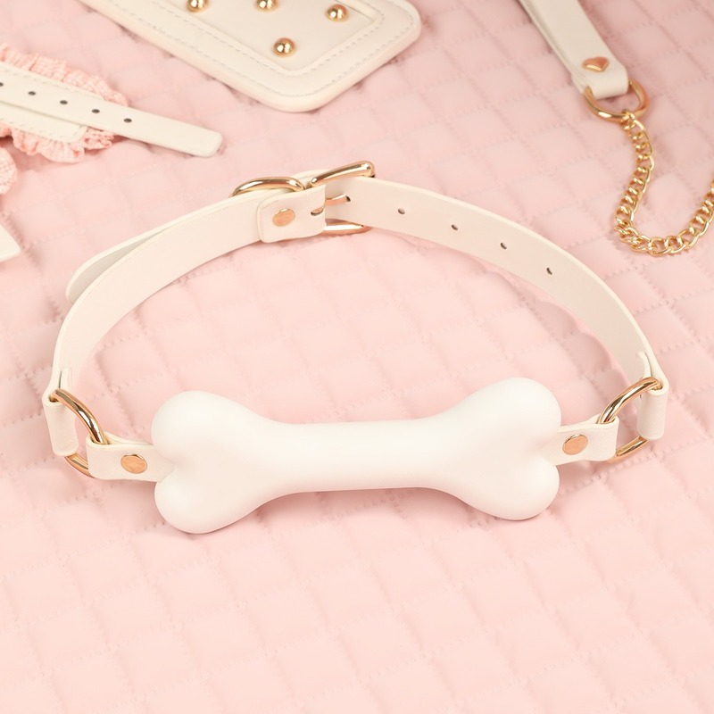 (image for) White & Pink Fairy Leather Bit Gag
