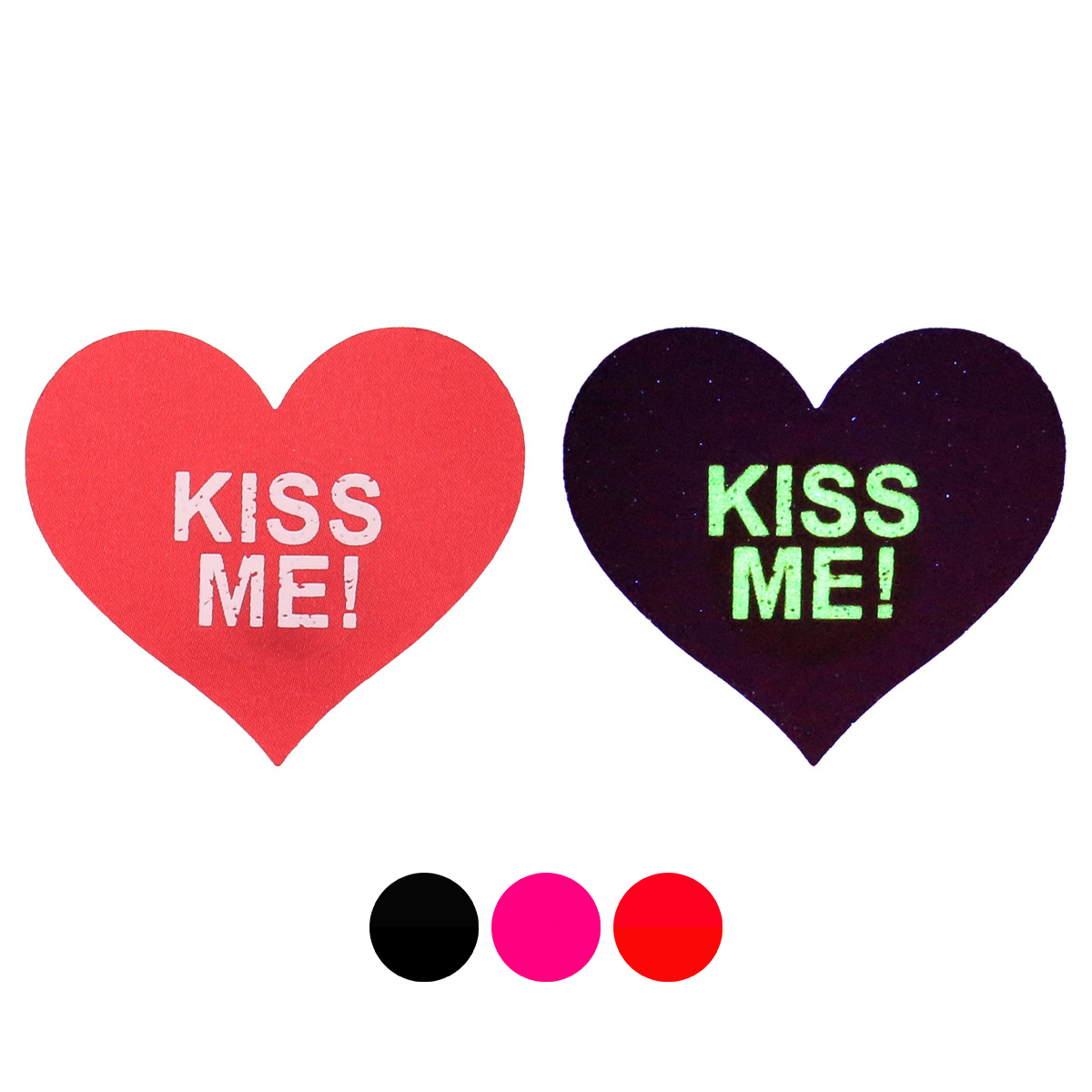 Glow In The Dark Kiss Me Heart Nipple Pasties