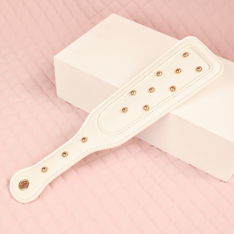(image for) White & Pink Fairy Leather Spanking Paddle
