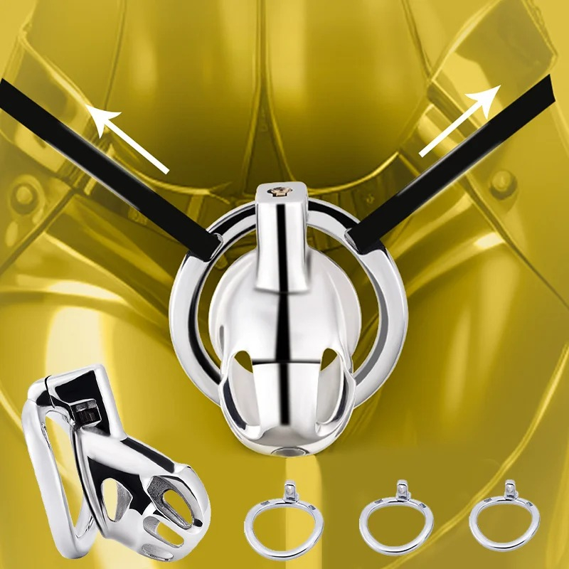 Stainless Steel Chastity Cage With Strap