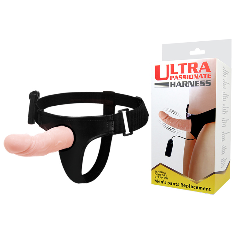(image for) Vibrating Hollow Dildo Strap On