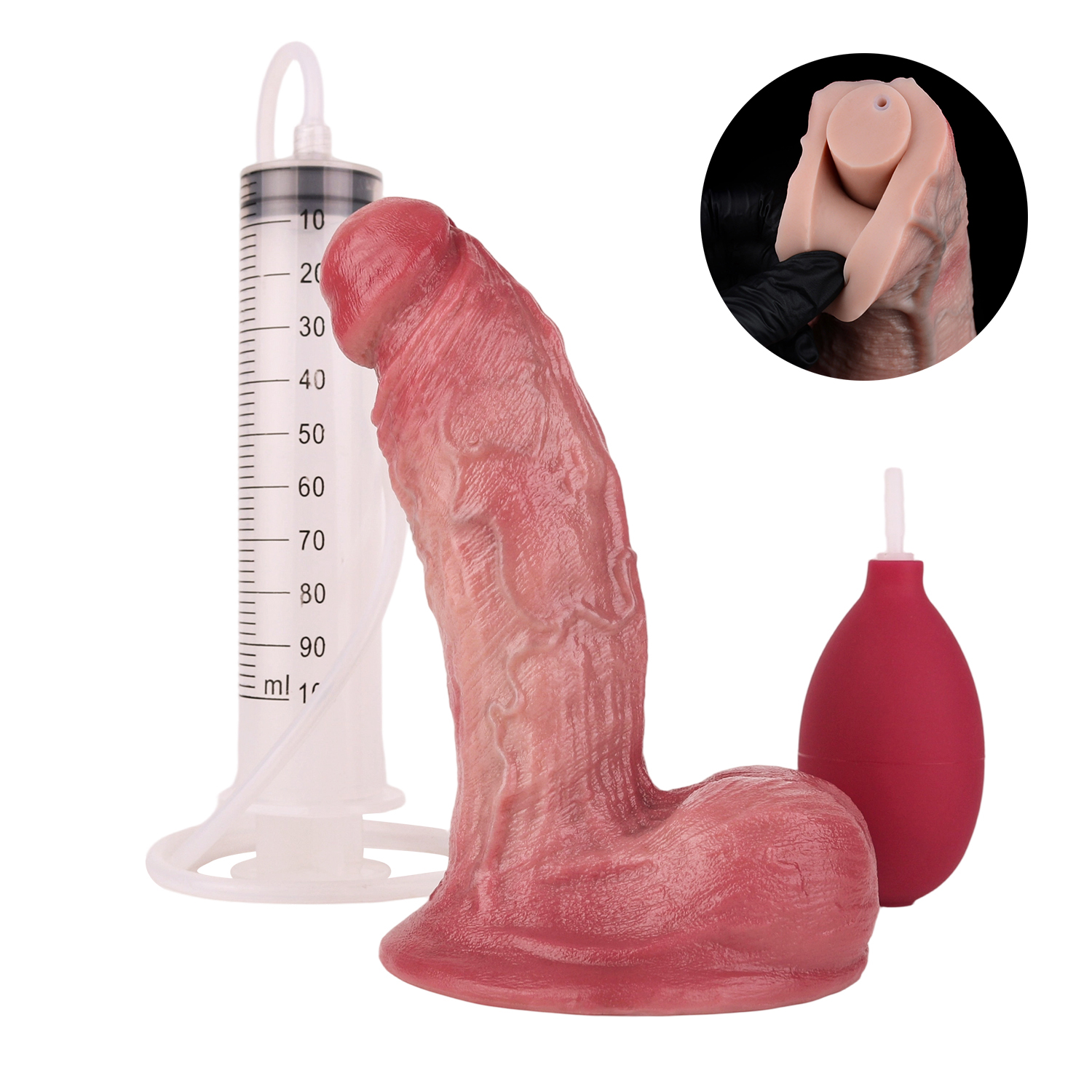 Dual Density Silicone Ejaculating 6.26 in Dildo