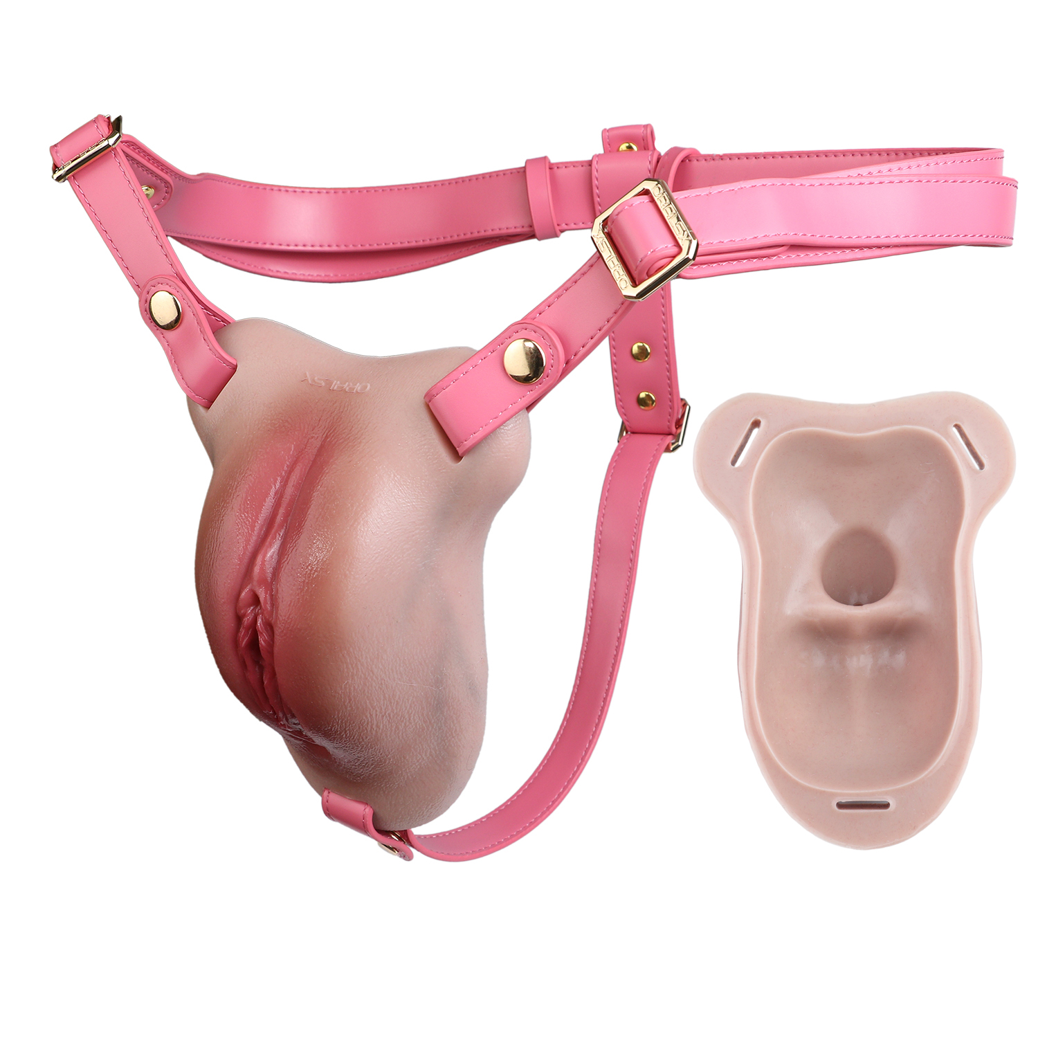 Realistic Strap-On Fake Vagina Pussy Pants - A