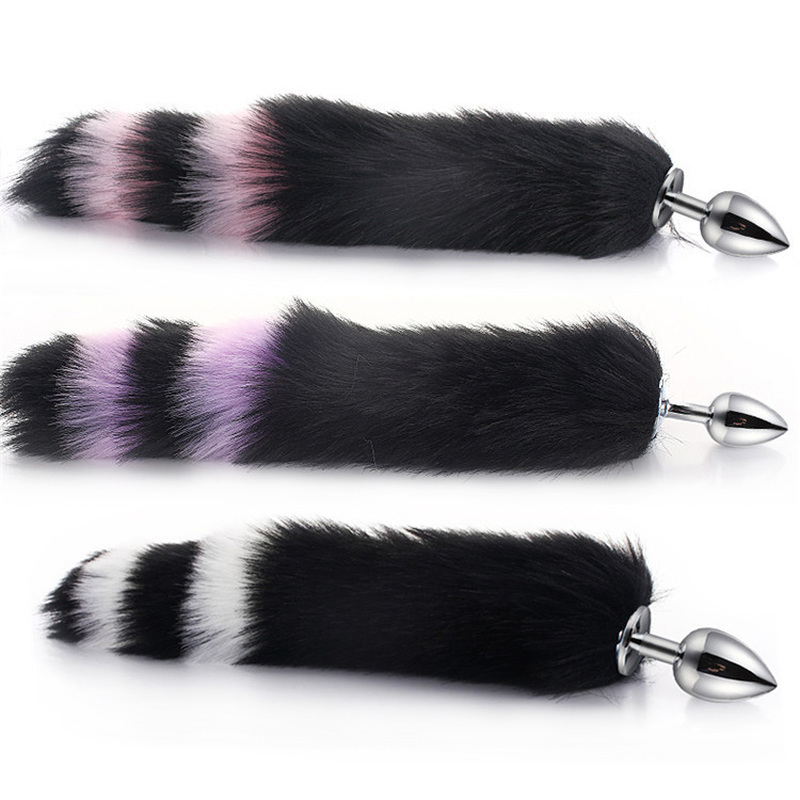 (image for) Colorful Fox Tail Metal Anal Plug