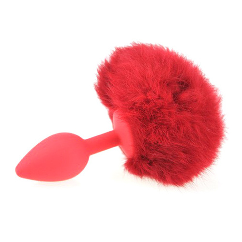 (image for) Ball Tail Silicone Anal Plug - Red