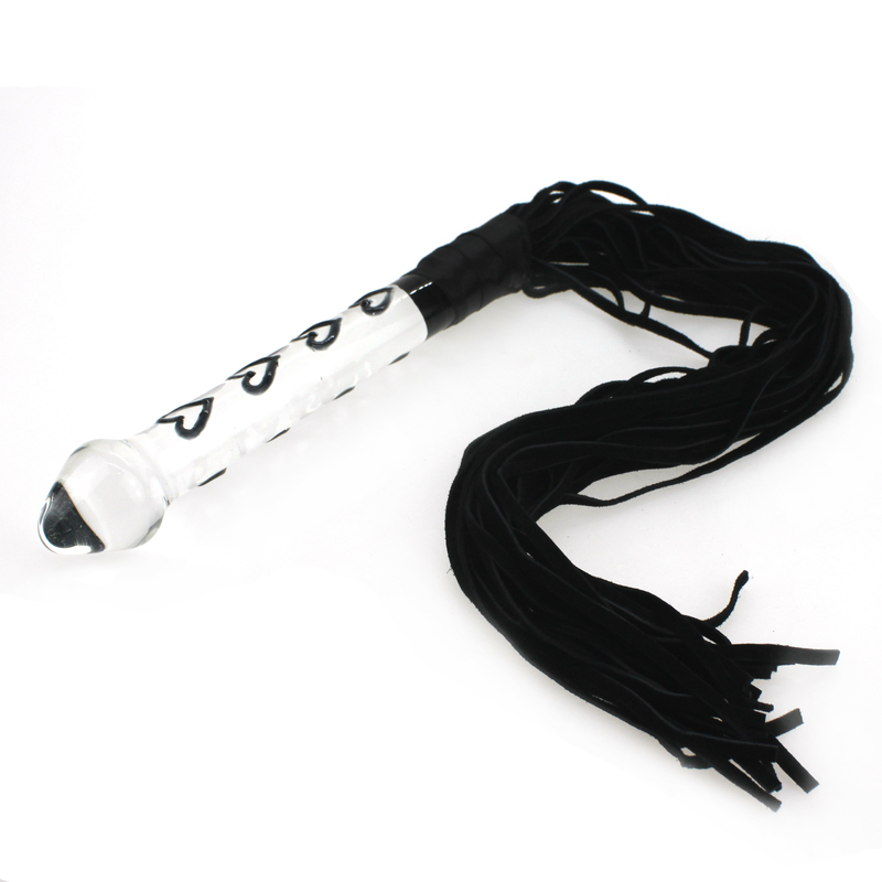 (image for) Heart Glass Dildo With Whip