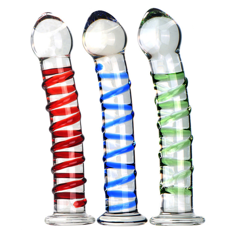 (image for) Blue Swirl Rocket Glass Dildo