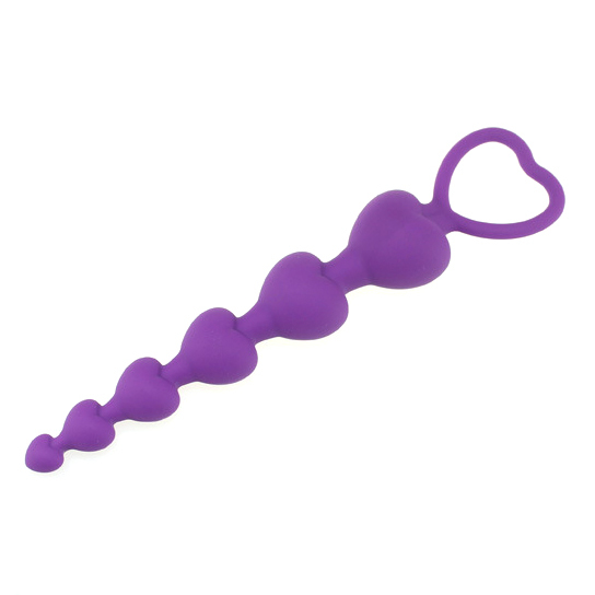 (image for) Heart Pull Ring Anal Beads