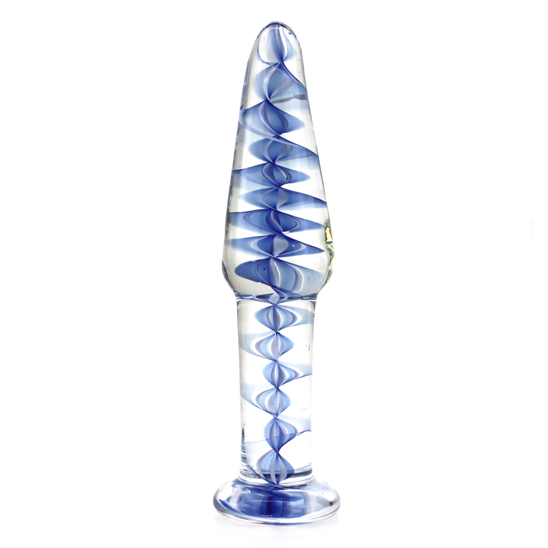 (image for) Blue Grain Glass Anal Plug