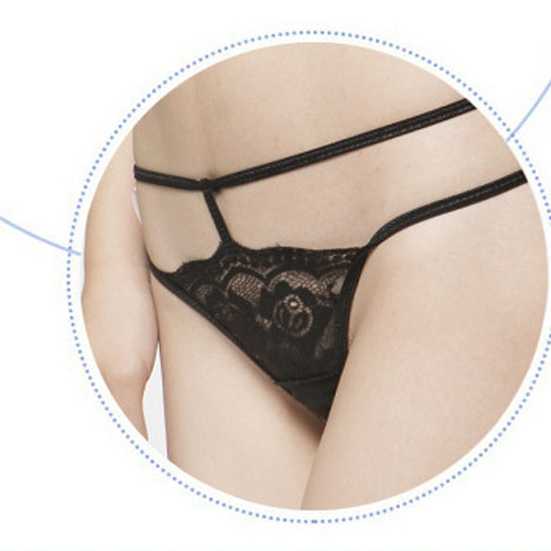 (image for) Stylish Solid color See-through Halter Lace Bra & Panty