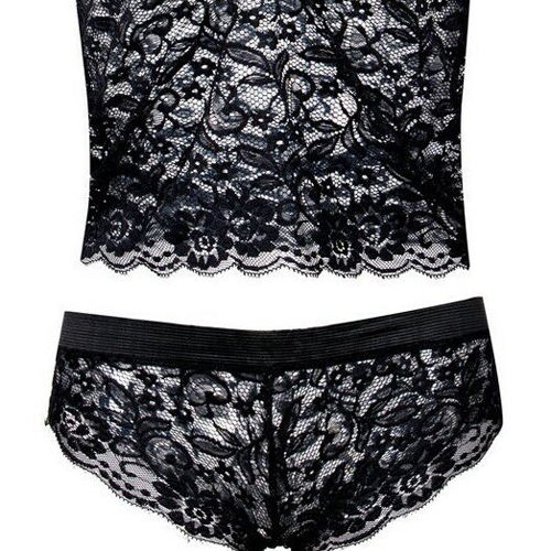 (image for) Pure Lace See-through Sexy Bra & Panty Lingerie