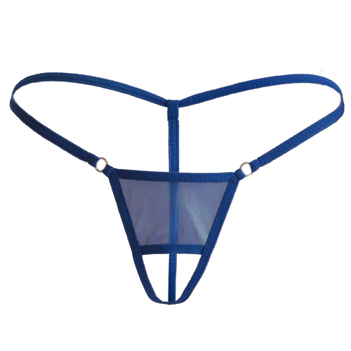 (image for) Thin Strip Crotchless Spliced With Mesh Panty T-back
