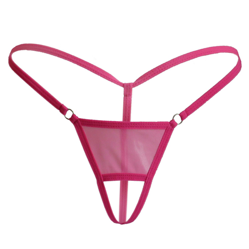 (image for) Thin Strip Crotchless Spliced With Mesh Panty T-back