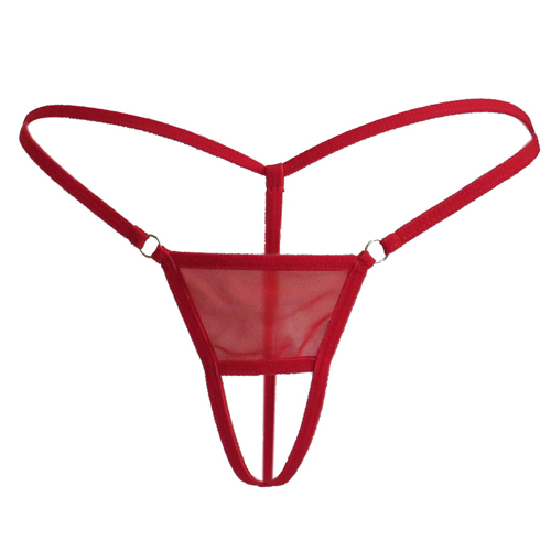 (image for) Thin Strip Crotchless Spliced With Mesh Panty T-back