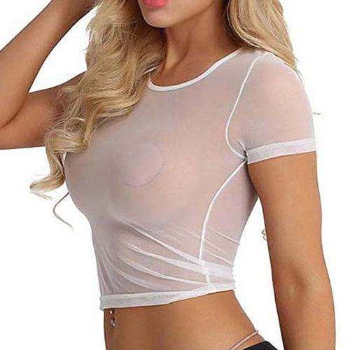 (image for) See-through Mesh T-shirt Tight Ladies Underwear