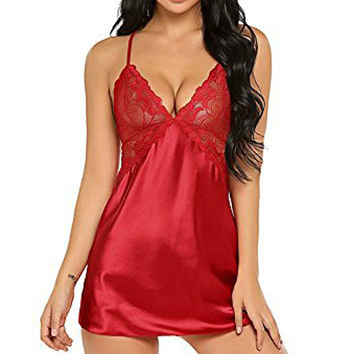 (image for) Charming Ladies Deep V-neck Backless Babydoll