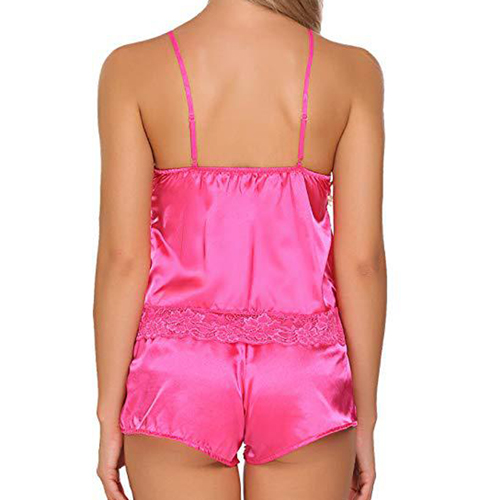 (image for) Alluring Strappy Low-cut Nightwear Set With Shorts