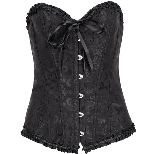 (image for) Multi-color Bandage Boned Corset Bustier For Women + G-string