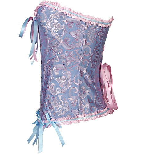 (image for) Multi-color Bandage Boned Corset Bustier For Women + G-string