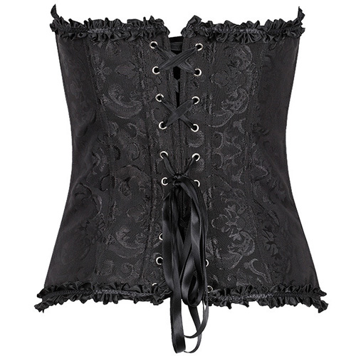 (image for) Multi-color Bandage Boned Corset Bustier For Women + G-string