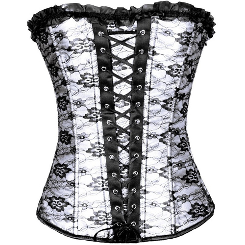 (image for) Cheap Bandage Ruffled Hem Waist Trainer Corset